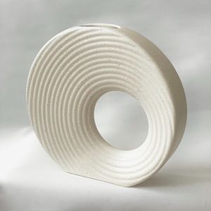 Ikebana Round Donut Ceramic Vase Portugal